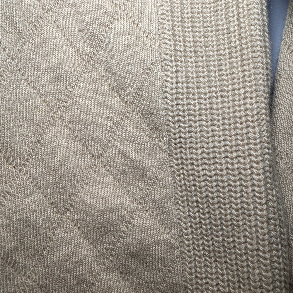 Brooks Brothers NWT Men L Heavyweight Merino Cashmere 1/4 Zip Italian Yarn Beige - Picture 5 of 10